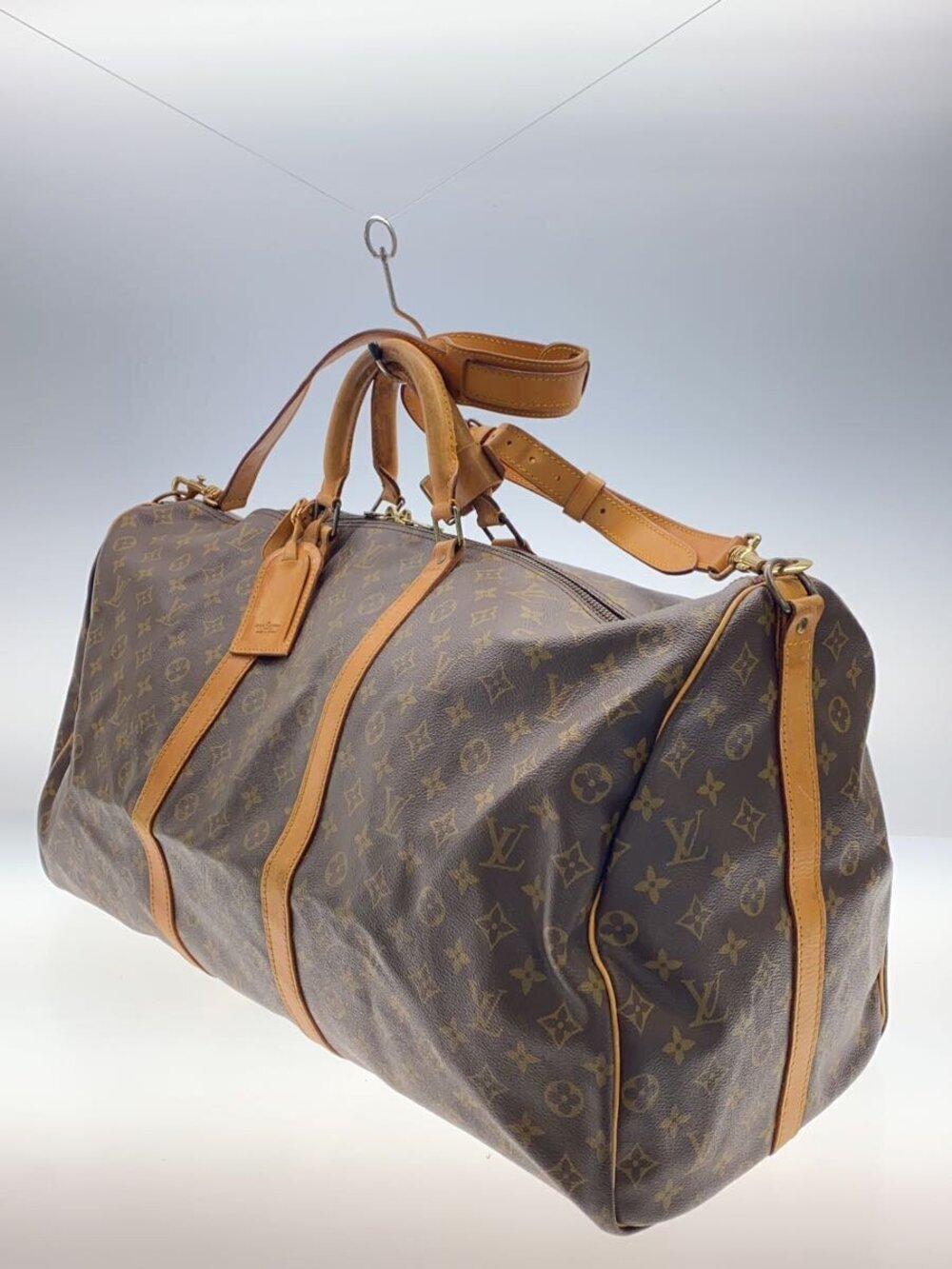 Louis Vuitton Brown All Canvas over Bandouliere Keepall Brown